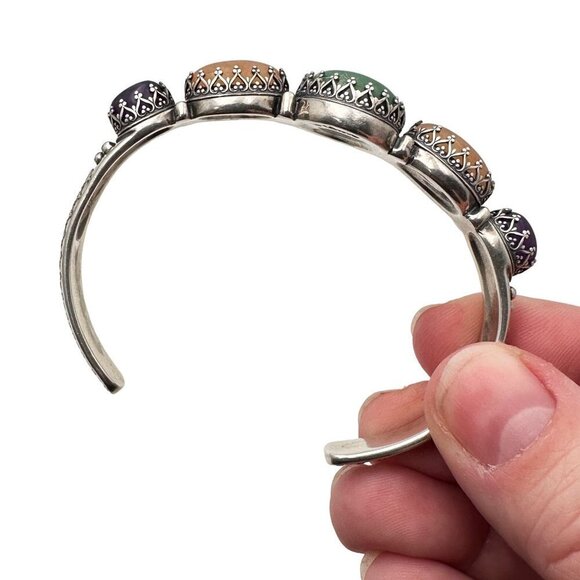 Carolyn Pollack Relios Womens Bracelet Sterling Silver Multi Gemstone Cuff - Picture 7 of 9